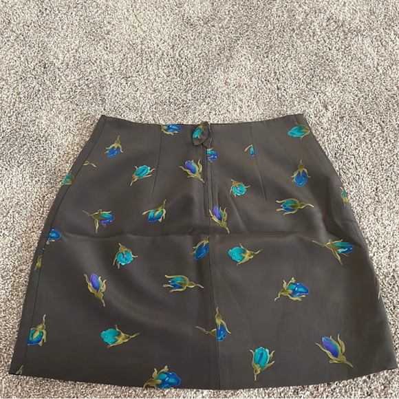 Rebecca Taylor Floral Grey Gray Skirt Size 0 - Picture 4 of 7